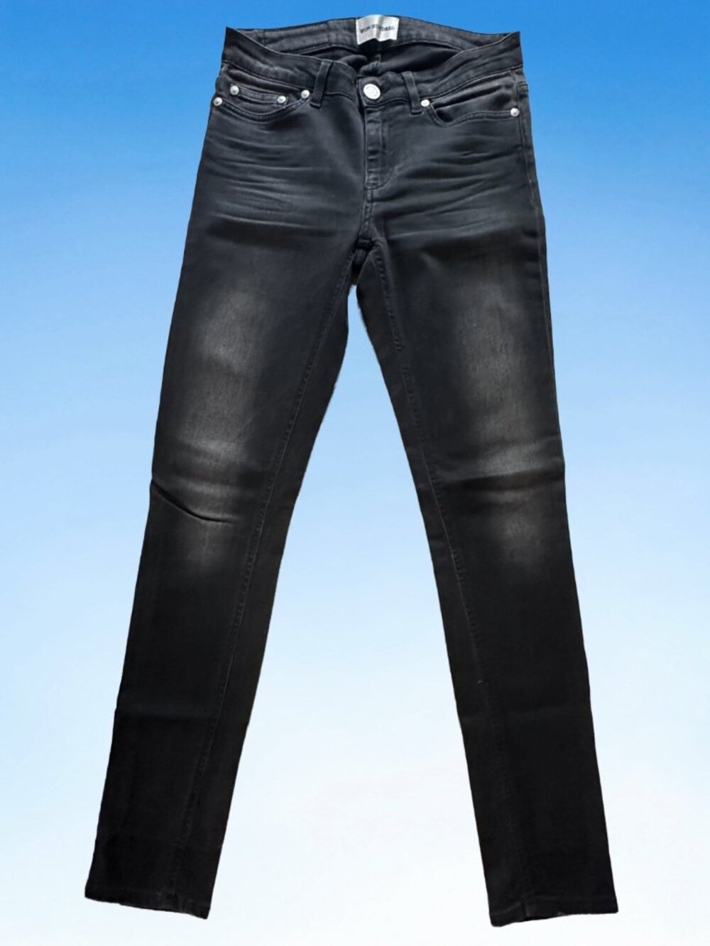 00s Won Hundred Skinny Mid-Rise Washed Black Jeans, Sz 27